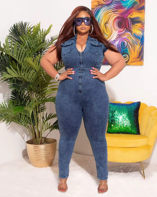 Plus Size Denim Jumper